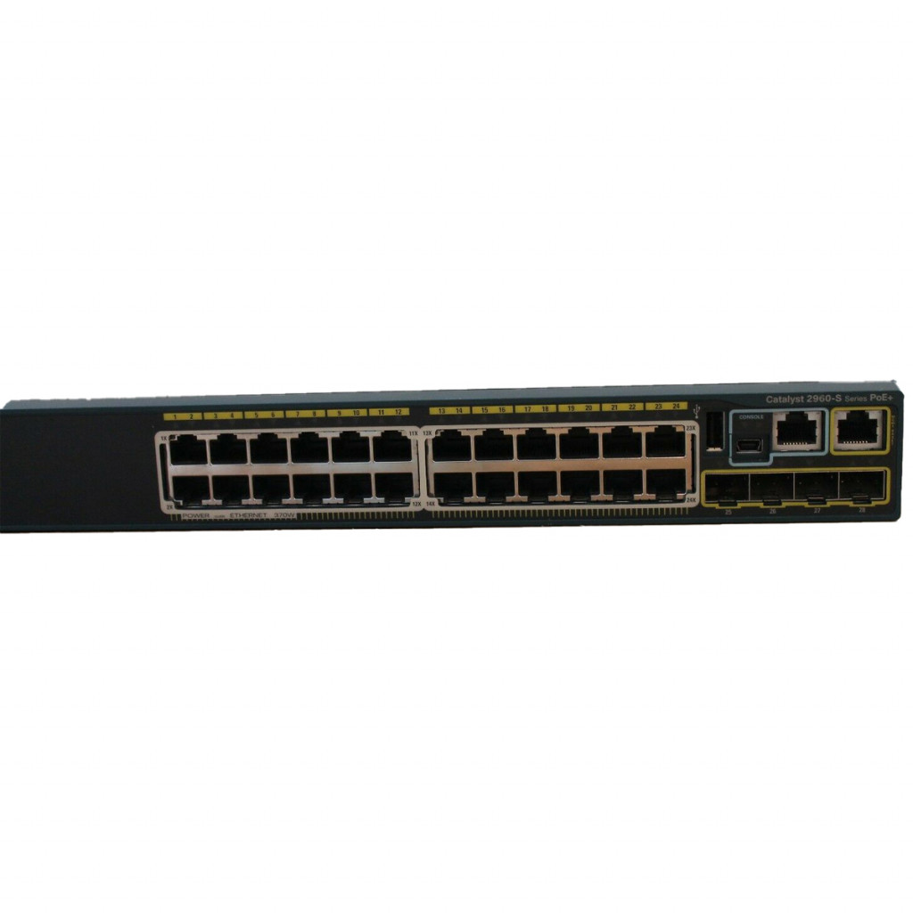 سوئیچ شبکه 24 پورت PoE با 4 پورت SFP سیسکو مدل WS-C2960S-24PS-L